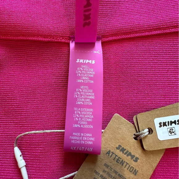 NWT SKIMS Knit Swim Cheeky Bikini Bottom size 4X Magenta Pink style SW-CHE-0166 - Picture 7 of 13